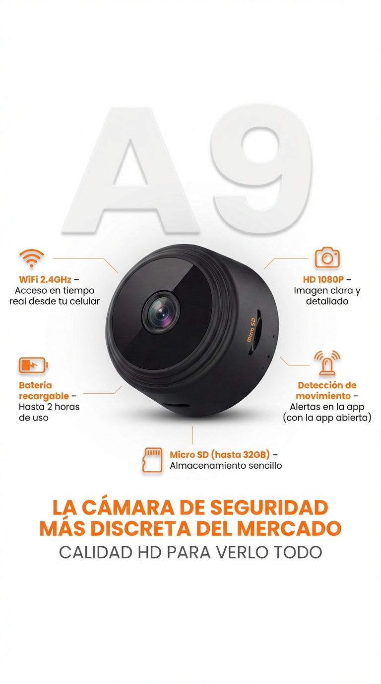 Mini Cámara de Seguridad WiFi HD Discreta